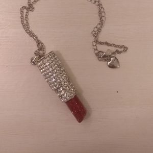 Used Betsey Johnson Silverstone Lipstick Pendant